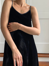 Load image into Gallery viewer, Vintage Black Velvet Mini Dress
