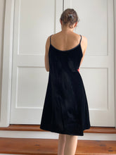Load image into Gallery viewer, Vintage Black Velvet Mini Dress
