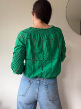 Load image into Gallery viewer, Green Eyelet Blouse
