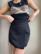Load image into Gallery viewer, Black Wrap Mini Skirt

