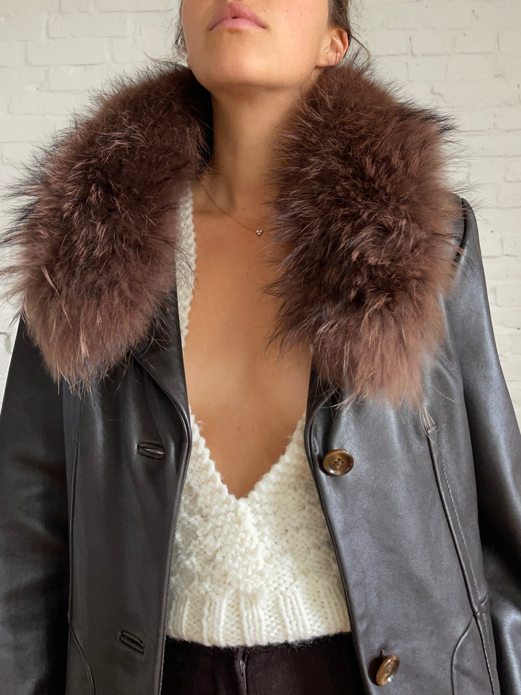Stunning Deep Brown Vintage Fur Collar