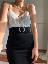 Load image into Gallery viewer, Vintage Black Velvet Cache Skirt
